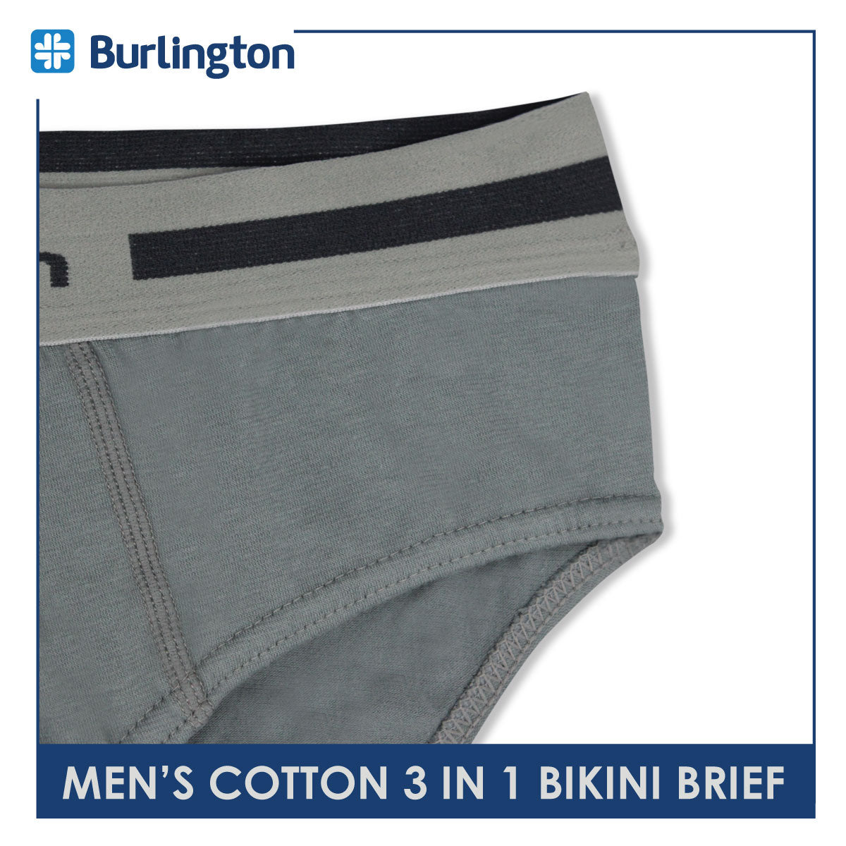 Burlington Men's Cotton Bikini Brief 3 pieces in a pack GTMBSG1