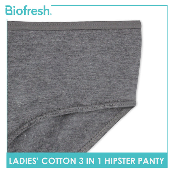 Biofresh Ladies' Antimicrobial Cotton Hipster Panty 3 pieces in a pack ULPHG8