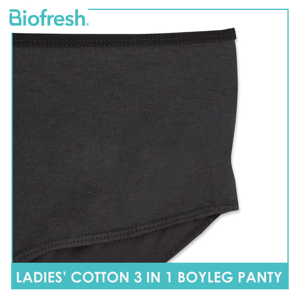 Biofresh Ladies' Antimicrobial Cotton Boyleg Panty 3 pieces in a pack ULPBG10
