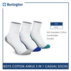 Burlington Children's Cotton Lite Casual Ankle Socks 3 pairs in a pack BBCKG41