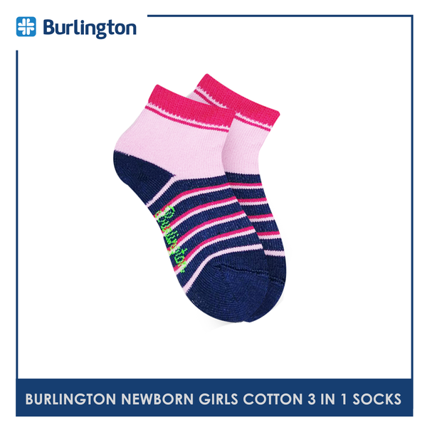 Burlington BGICKG14 Children's Cotton Ankle Casual Socks 3-in-1 Pack (4761710395497)