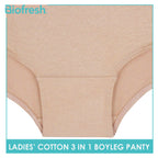 Biofresh Ladies' Antimicrobial Cotton Boyleg Panty 3 pieces in a pack ULPBG0401