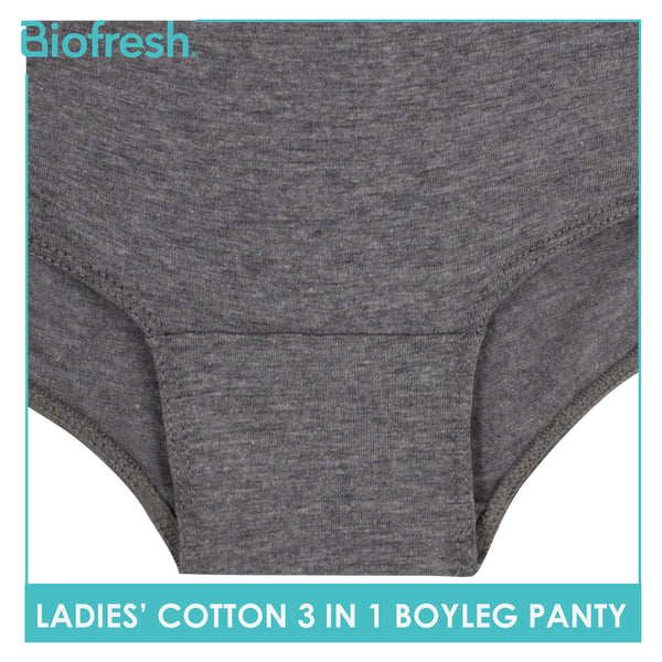 Biofresh Ladies' Antimicrobial Cotton Boyleg Panty 3 pieces in a pack ULPBG0401