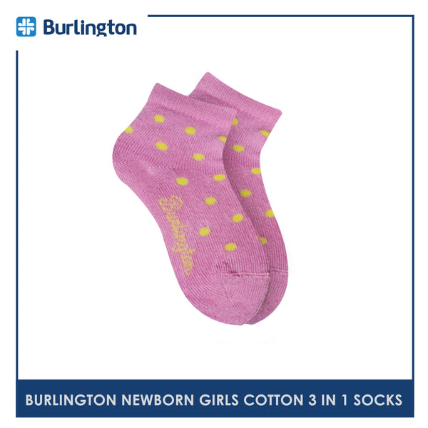 Burlington BGICKG12 Children's Cotton Ankle Casual Socks 3-in-1 Pack (4761697714281)