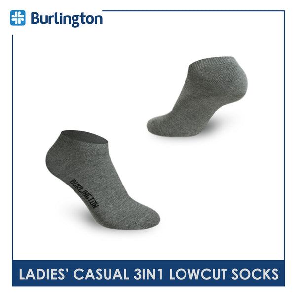 Burlington Ladies' Cotton Lite Casual Low Cut Socks 3 pairs in a pack 620