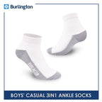 Burlington Boys' Children Cotton Light Performance Ankle Socks 3 pairs in a pack B5607