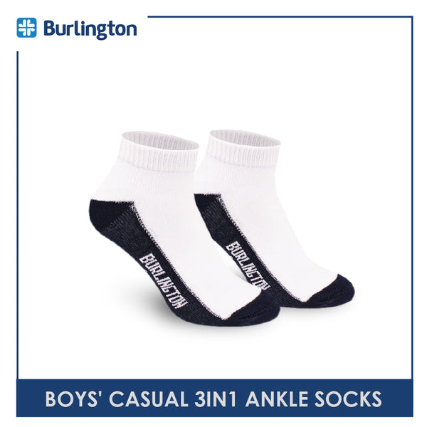Burlington Boys' Children Cotton Lite Casual Ankle Socks 3 pairs in a pack B5607