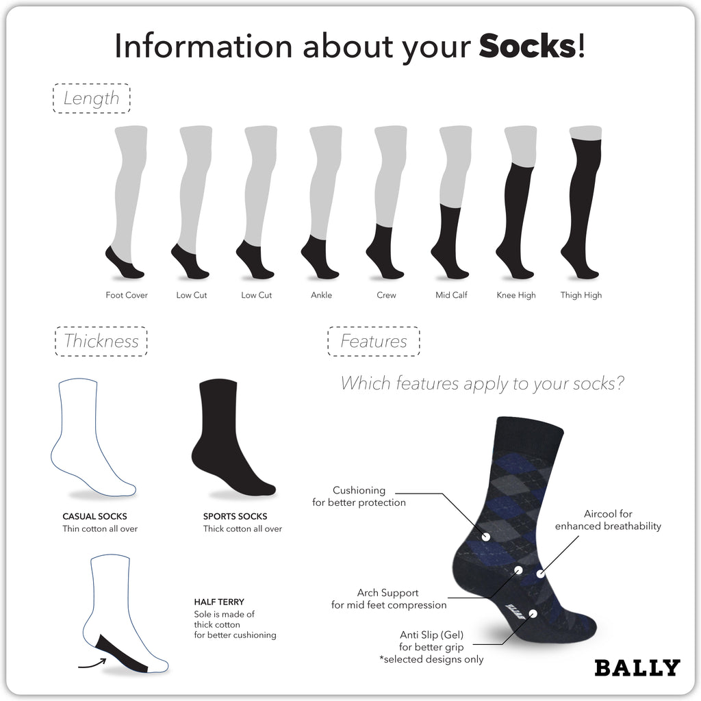 Bally YMCFG1 Men's Cotton No Show Casual Socks 3 pairs in a pack (4568941265001)