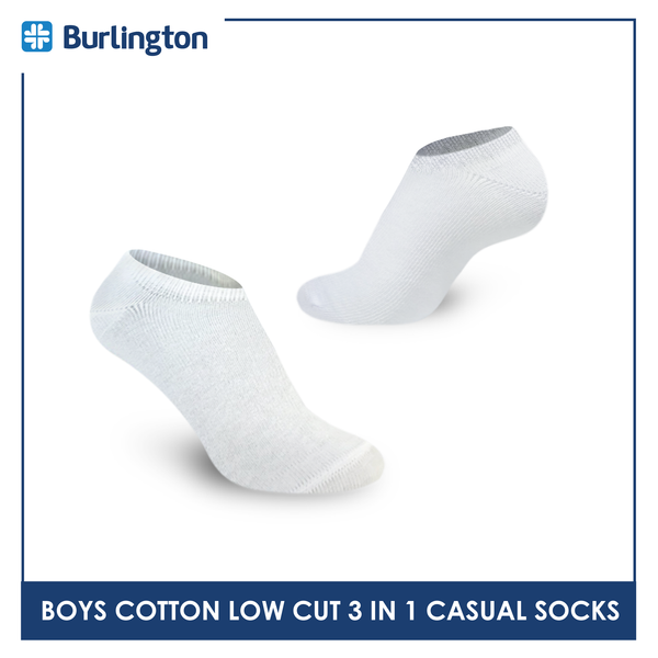 Burlington BBCKG26 Children's Cotton Low Cut Casual Socks 3-in-1 Pack (4761668649065)