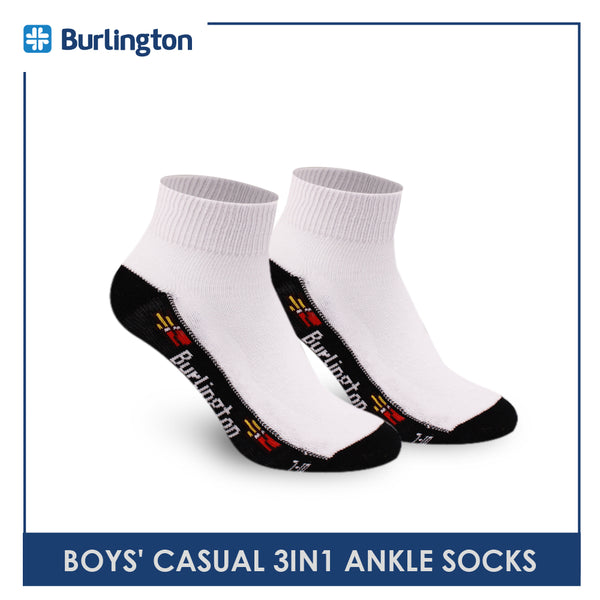 Burlington Boys' Children Cotton Lite Casual Ankle Socks 3 pairs in a pack BBCKG56