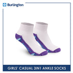 Burlington Girls' Children Cotton Lite Thin Casual Ankle Socks 3 pairs in a pack BCGFS16
