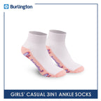 Burlington Girls' Children Cotton Lite Thin Casual Ankle Socks 3 pairs in a pack BCGFS16