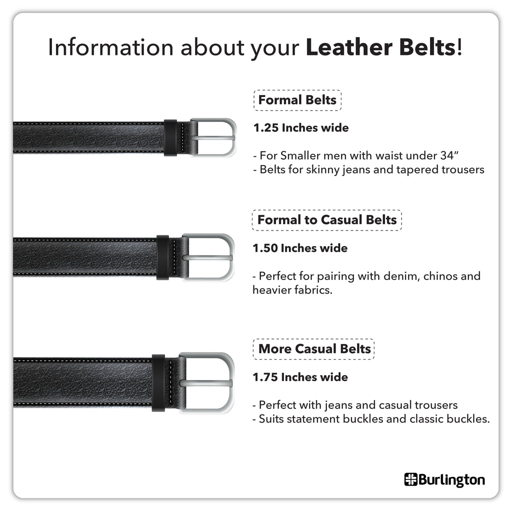 Burlington JMBLC0207 Men's Reversible Buckle Cowhide Genuine Leather Formal belt 1 piece (size 34 - 42 inches) (6596536205417)