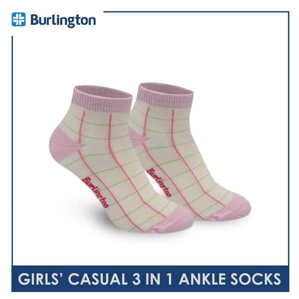 Burlington Girls’ Lite Casual Ankle Socks 3 pairs in a pack BGCG3105
