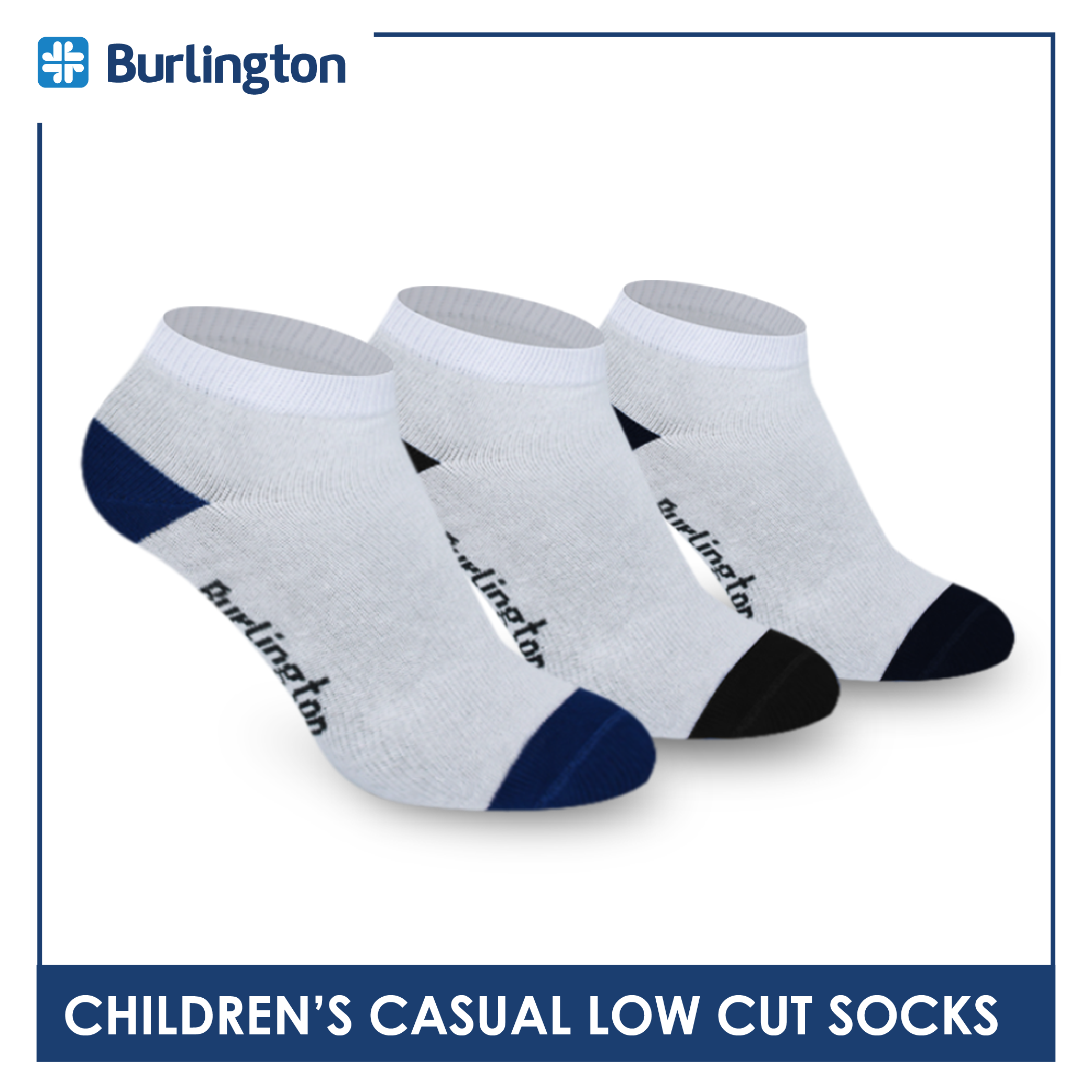 Burlington Children's Cotton Ankle Lite Casual Socks 3 pairs in a pack BGCS1 (Limited Time Offer) (6657215070313)