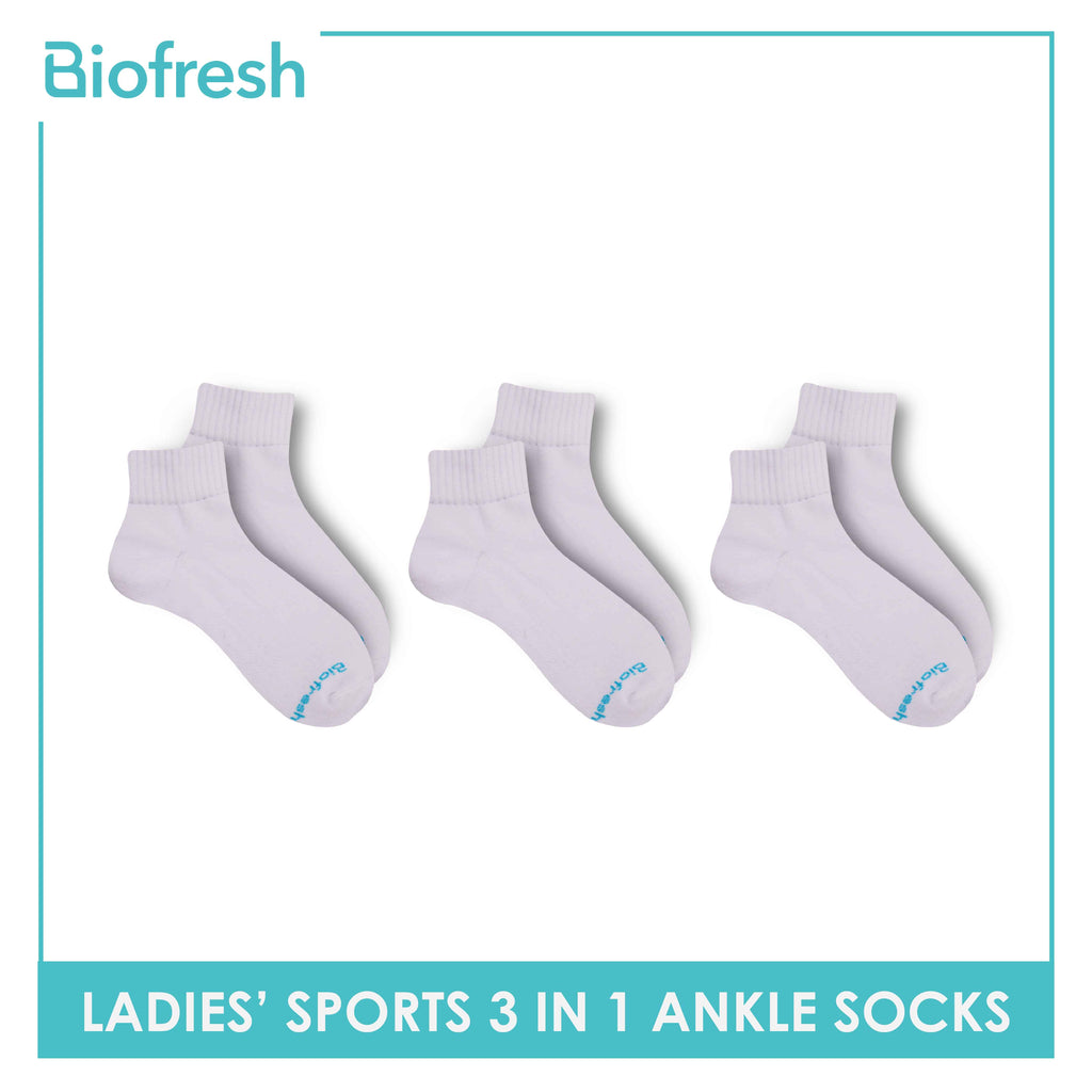 Biofresh Ladies' OVERRUNS Antimicrobial Thick Sports Socks 3 pairs in a pack BLRGCO1 (6672224780393)