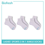 Biofresh Ladies' OVERRUNS Antimicrobial Thick Sports Socks 3 pairs in a pack BLRGCO1 (6672224780393)