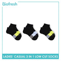 Biofresh Ladies' OVERRUNS Antimicrobial Lite Casual Socks 3 pairs in a pack RLCCO1 (6672240771177)