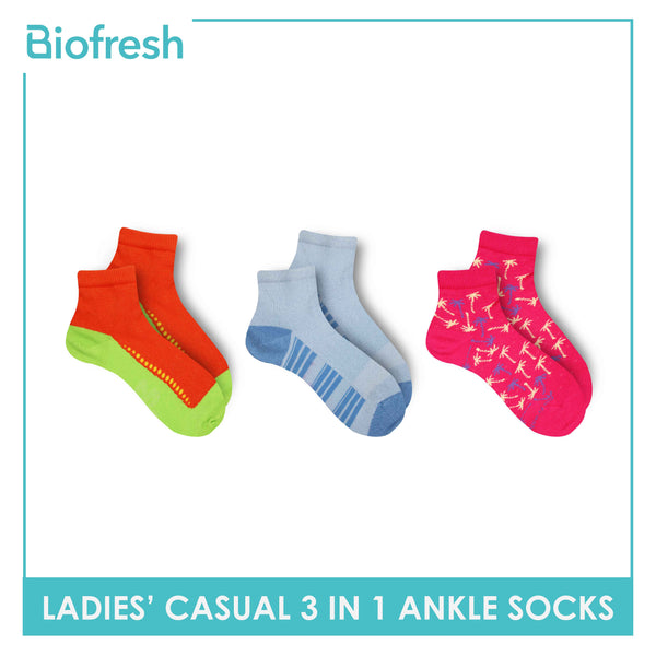 Biofresh Ladies' OVERRUNS Antimicrobial Lite Casual Socks 3 pairs in a pack RLCCO1 (6672240771177)