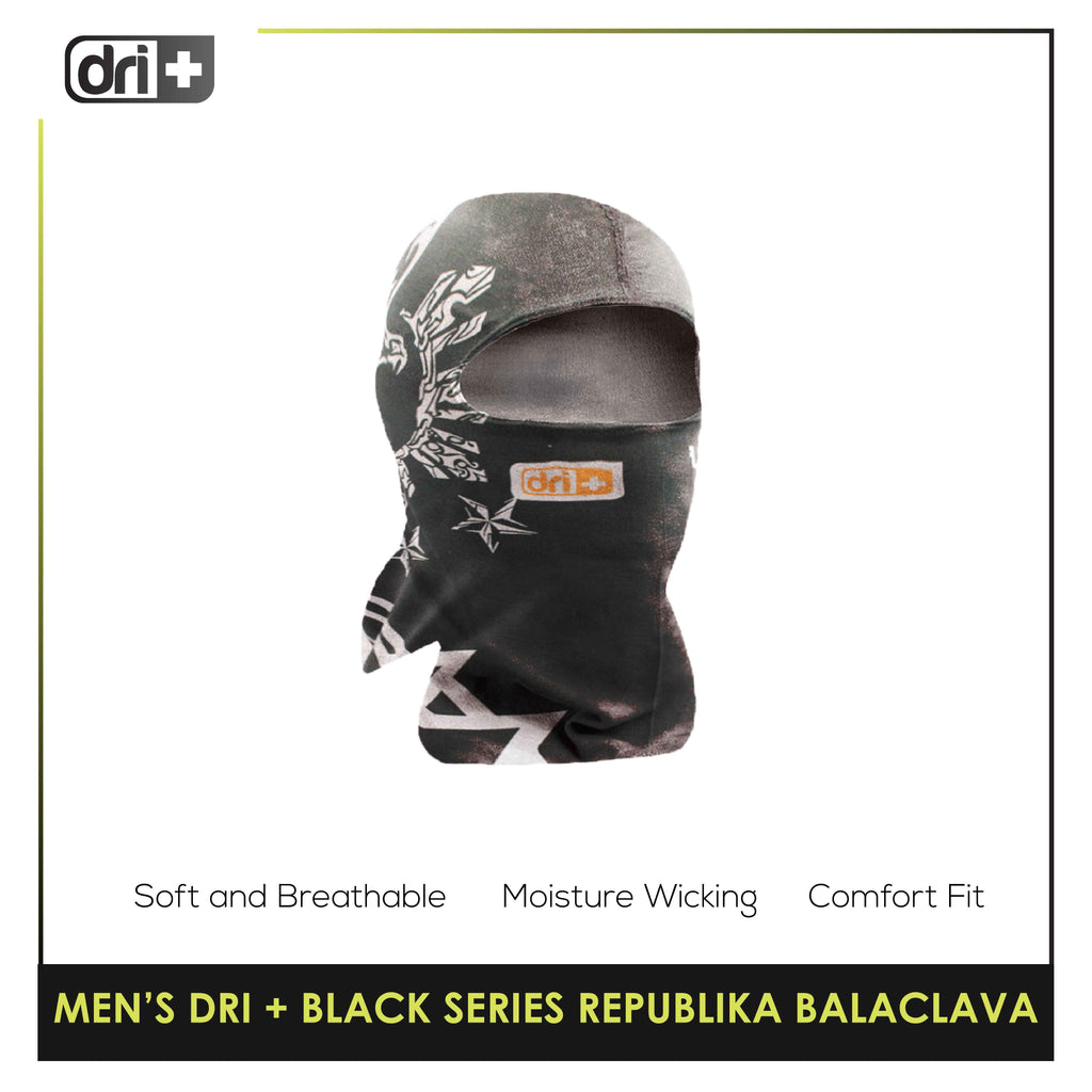 Dri Plus Men's Black Series Washable Multi-Functional Moisture Wicking Balaclava 1 piece DMREPUBALA1201 (Limited Edition)