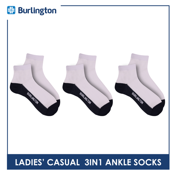Burlington Ladies' OVERRUNS Cotton Lite Casual Socks 3 pairs in a pack BLCCO1 (6671259664489)