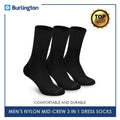 Burlington BMDG2 Men's Nylon Mini Crew Dress Casual Socks 3 pairs in a pack (4357659164777)