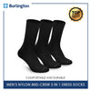 Burlington Men's Nylon Mini Crew Dress Socks 3 pairs in a pack BMDG2