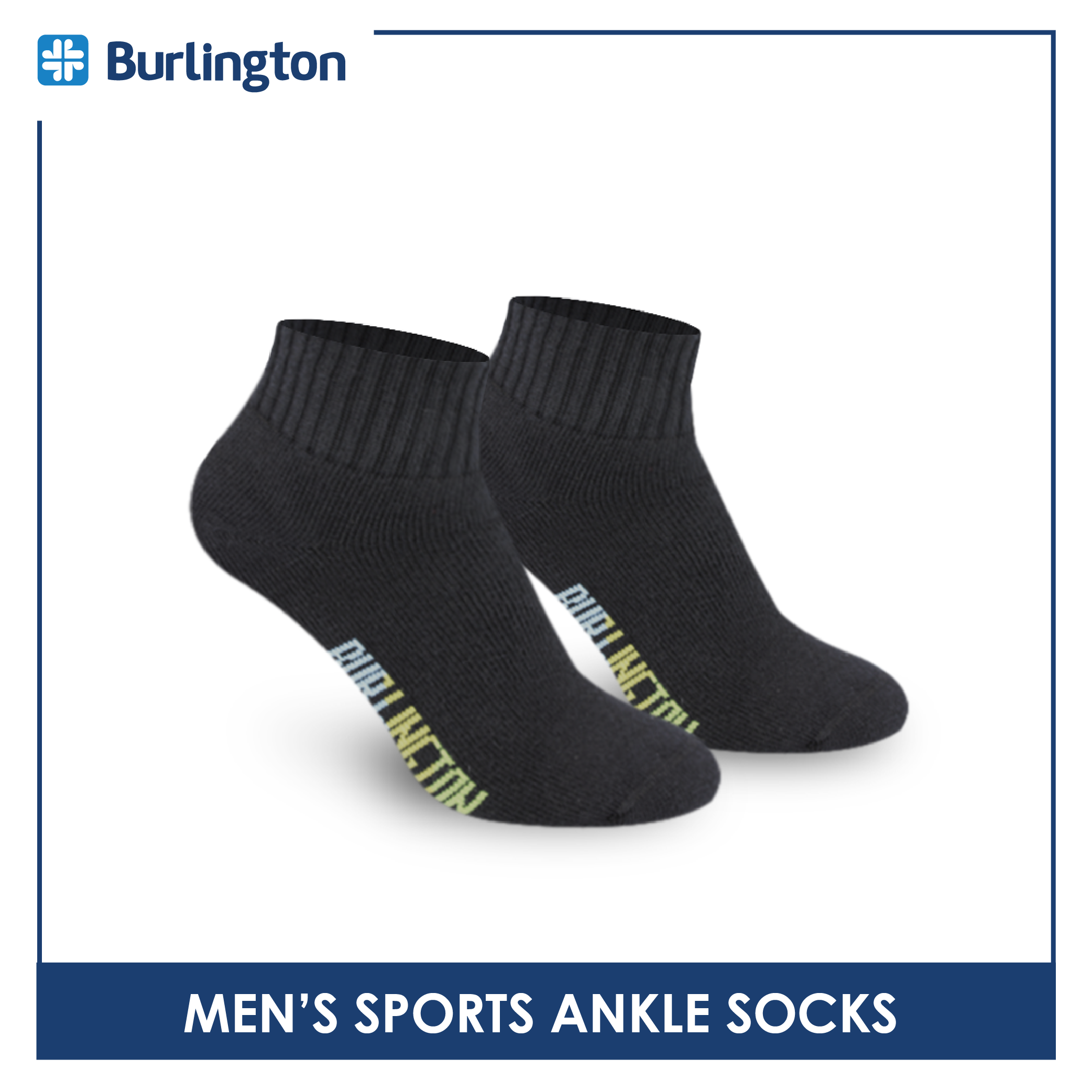 Burlington Men's Cotton Ankle Thick Sports Socks 3 pairs in a pack BMSS03 (Limited Time Offer) (6657272316009)