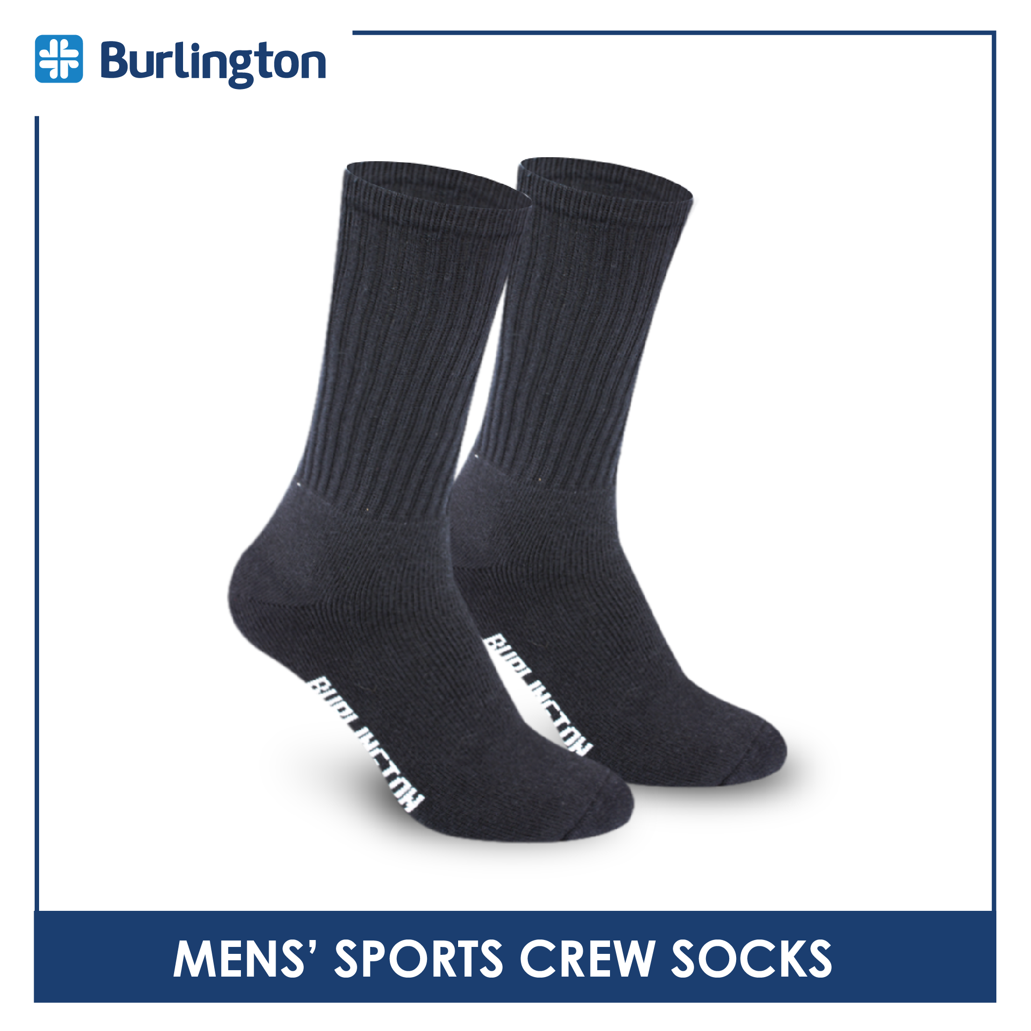 Burlington Men's Cotton Crew Thick Sports Socks 3 pairs in a pack BMSS04 (Limited Time Offer) (6657272676457)