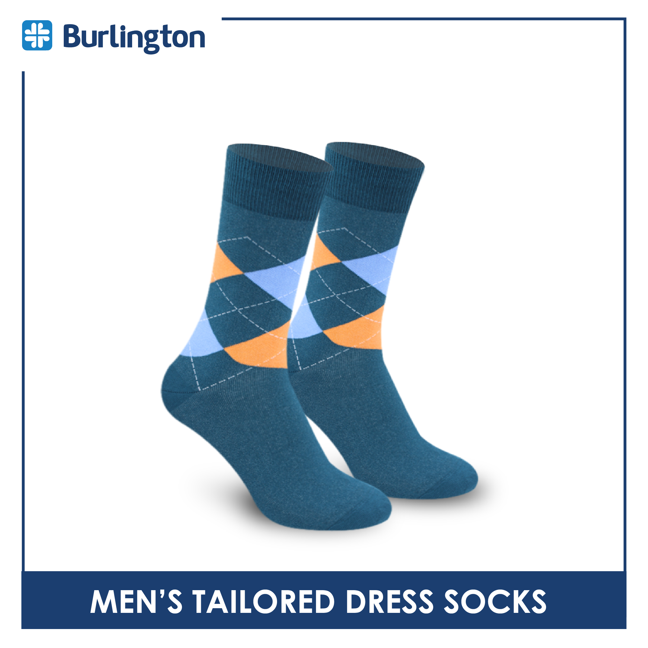 Burlington Men's Tailored Dress Crew Socks 1 Pair BMT1201