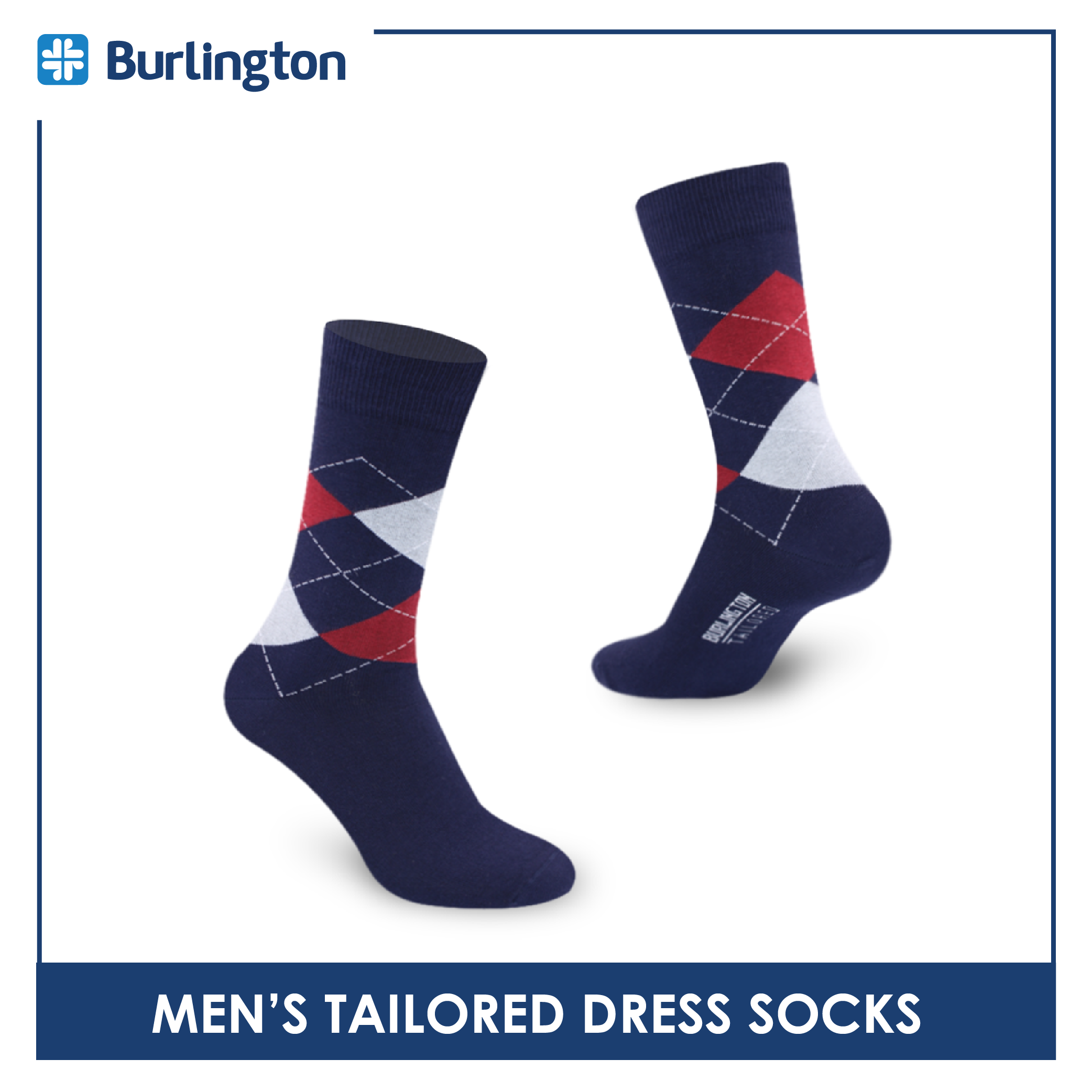 Burlington Men's Tailored Dress Crew Socks 1 Pair BMT1201