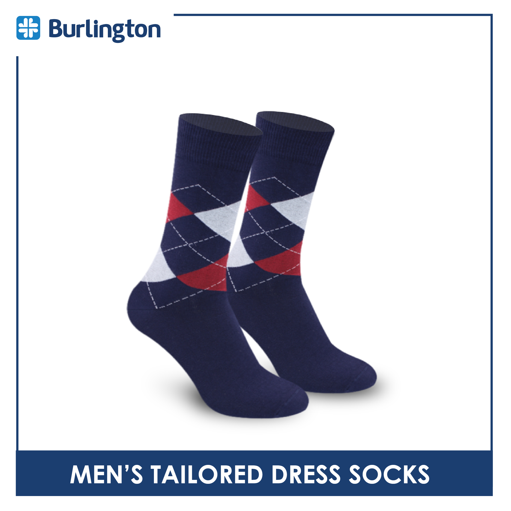 Burlington Men's Tailored Dress Crew Socks 1 Pair BMT1201