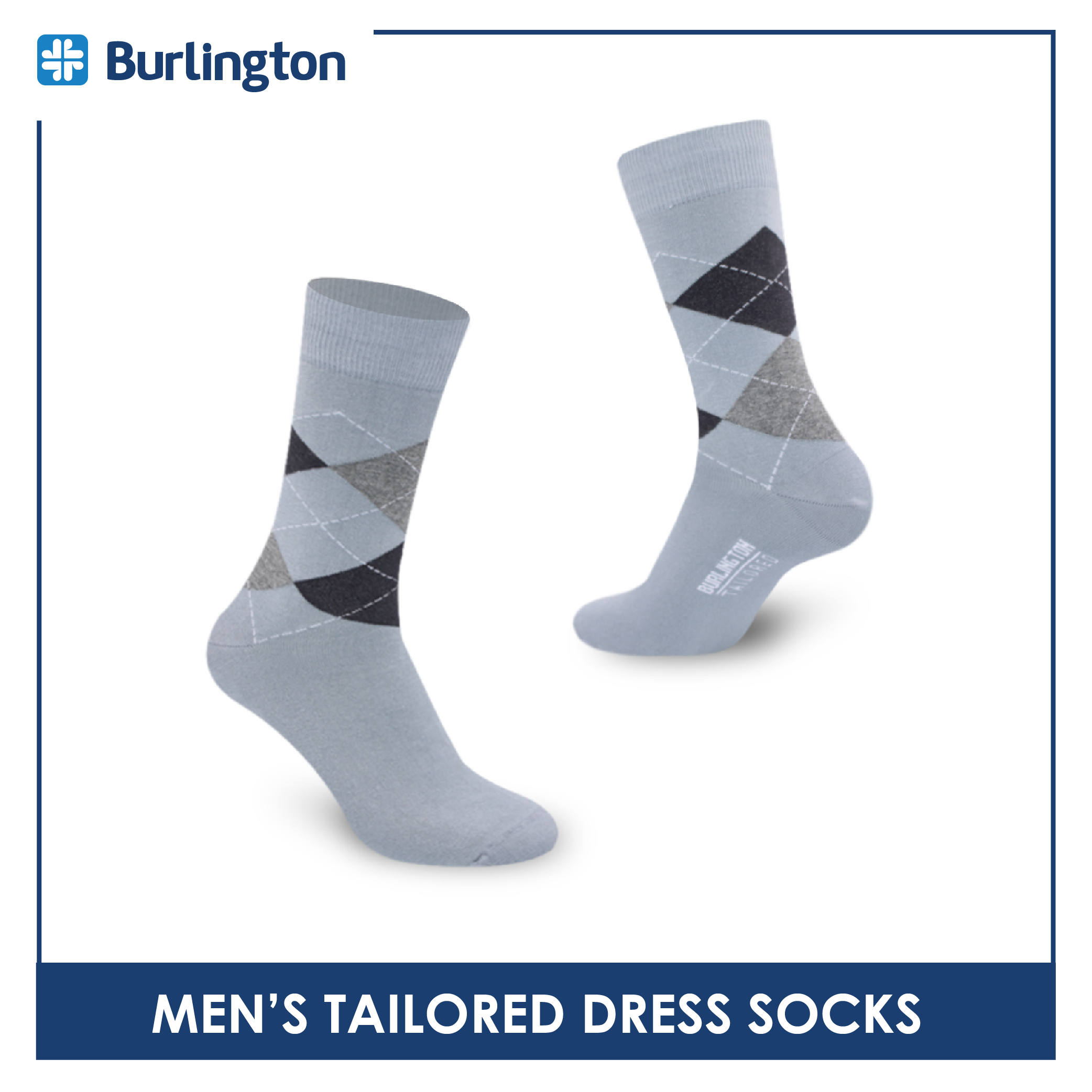Burlington Men's Tailored Dress Crew Socks 1 Pair BMT1201