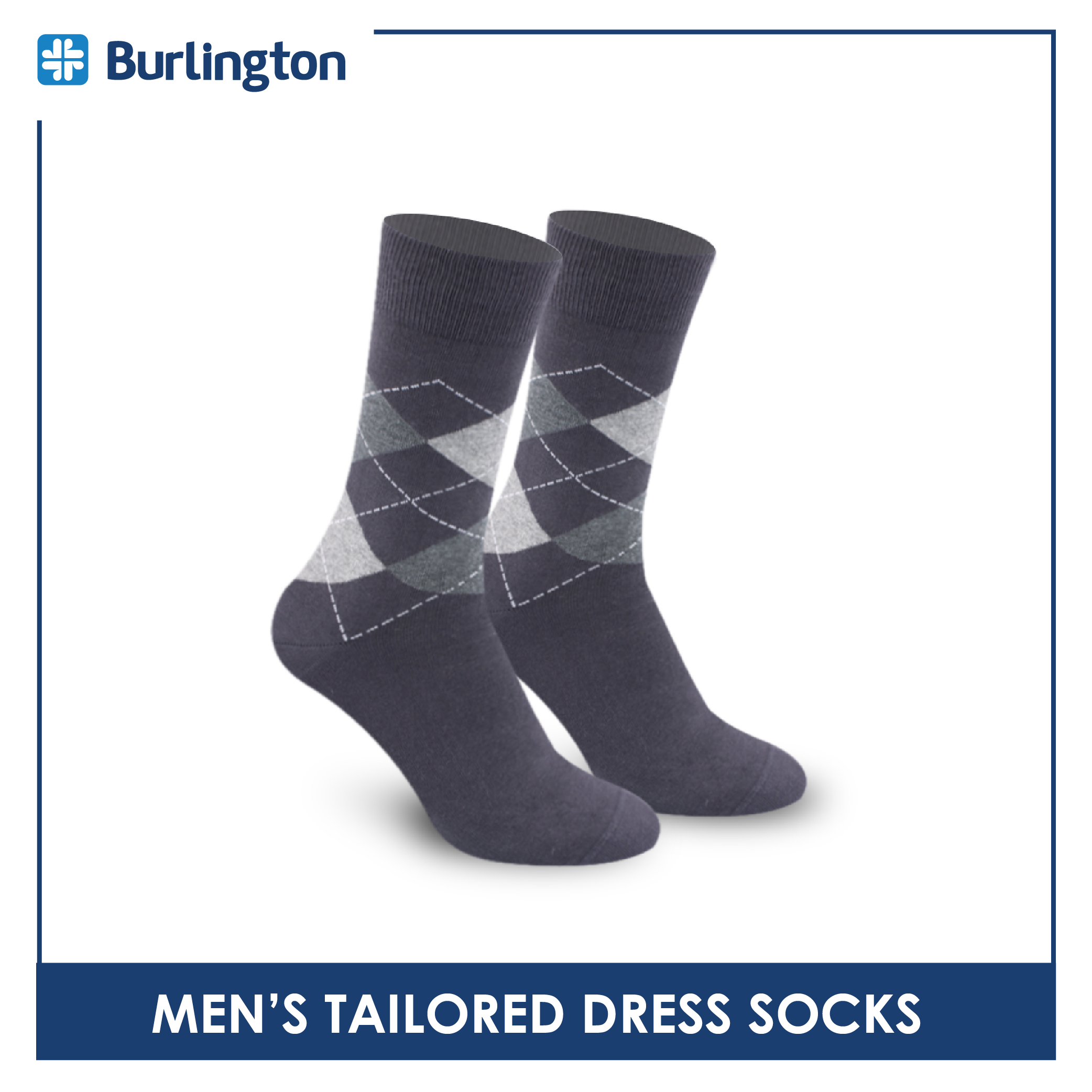 Burlington Men's Tailored Dress Crew Socks 1 Pair BMT1201
