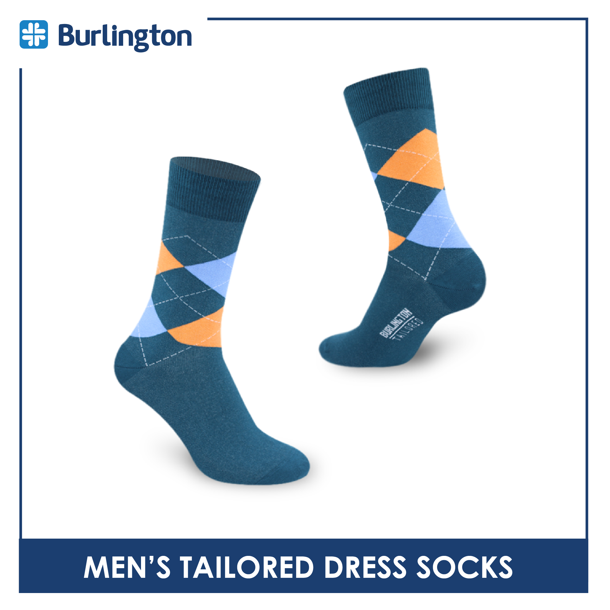 Burlington Men's Tailored Dress Crew Socks 1 Pair BMT1201