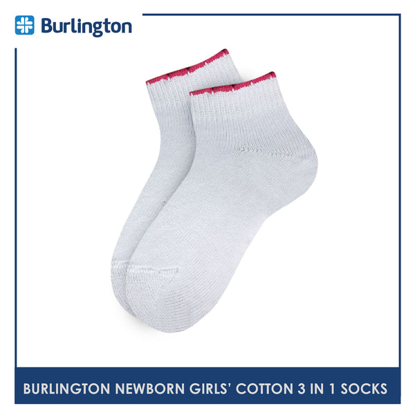 Burlington BGCKG14 Children's Cotton Ankle Casual Socks 3-in-1 Pack (4765322510441)
