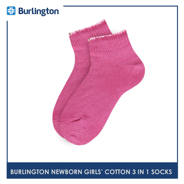 Burlington BGCKG14 Children's Cotton Ankle Casual Socks 3-in-1 Pack (4765322510441)
