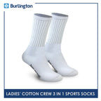 Burlington BLL-223 Ladies Cotton Crew Sports Socks 3 pairs in a pack (4773473288297)
