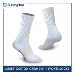 Burlington BLL-223 Ladies Cotton Crew Sports Socks 3 pairs in a pack (4773473288297)