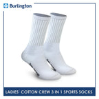 Burlington BLL-223 Ladies Cotton Crew Sports Socks 3 pairs in a pack (4773473288297)