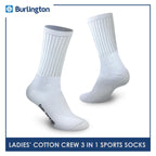 Burlington BLL-223 Ladies Cotton Crew Sports Socks 3 pairs in a pack (4773473288297)