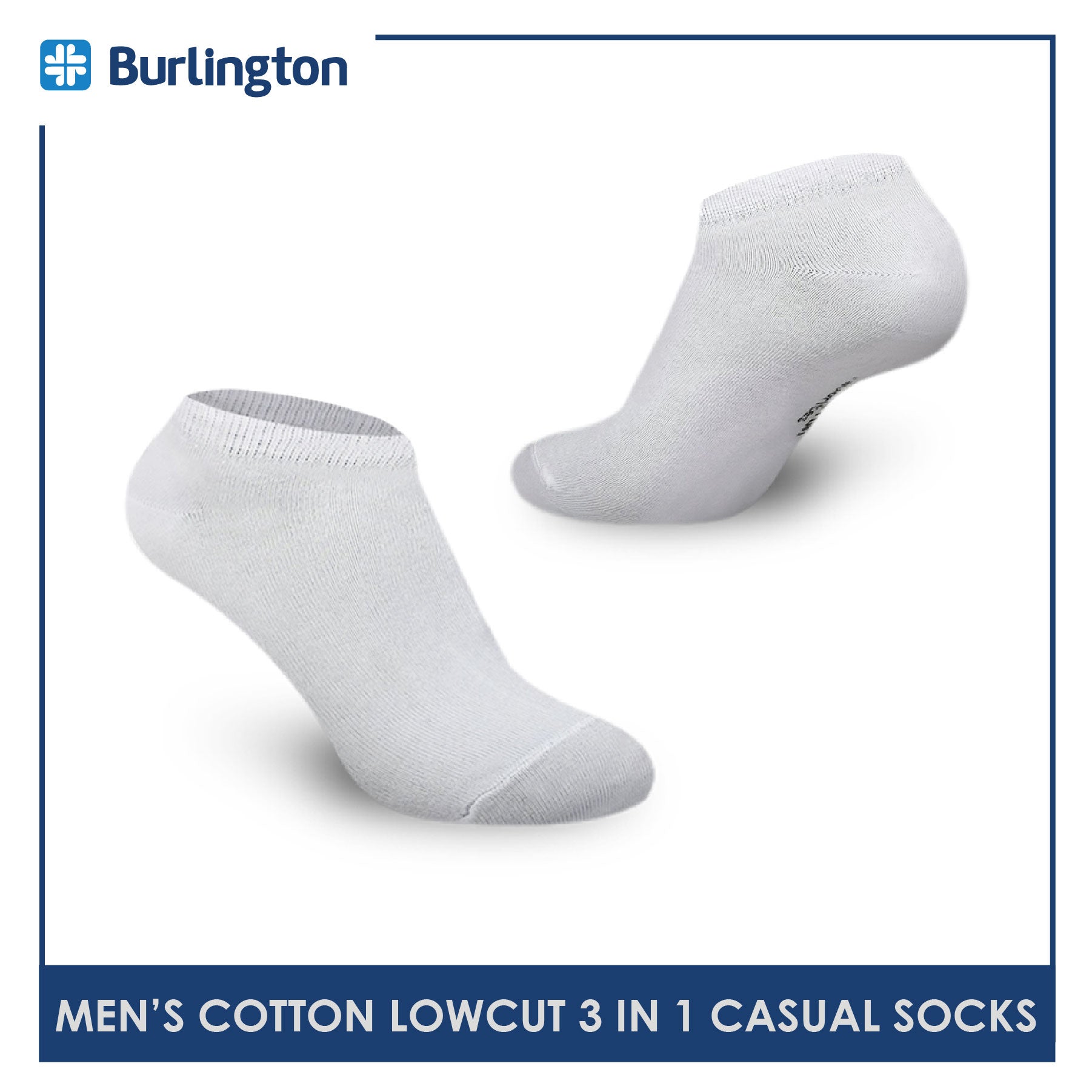 Burlington 140 Men's Cotton Low Cut Casual Socks 3 pairs in a pack (4357851447401)