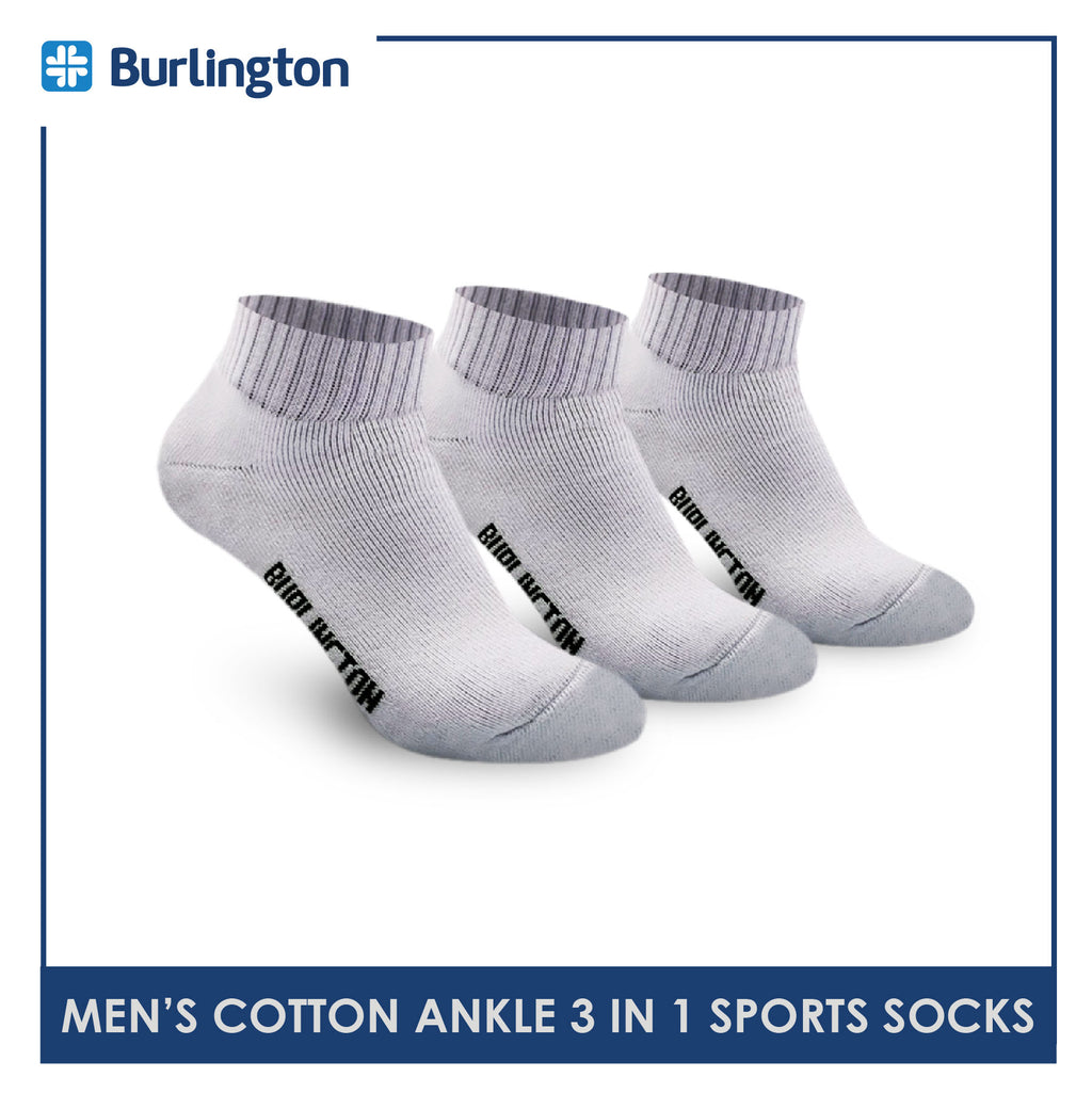 Burlington 0222 Men's Thick Cotton Ankle Sports Socks 3 pairs in a pack (4357829394537)