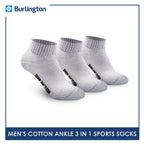 Burlington 0222 Men's Thick Cotton Ankle Sports Socks 3 pairs in a pack (4357829394537)