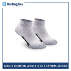 Burlington 0222 Men's Thick Cotton Ankle Sports Socks 3 pairs in a pack (4357829394537)