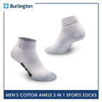 Burlington 0222 Men's Thick Cotton Ankle Sports Socks 3 pairs in a pack (4357829394537)