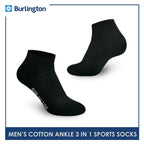 Burlington 0222 Men's Thick Cotton Ankle Sports Socks 3 pairs in a pack (4357829394537)