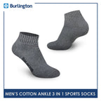 Burlington 0222 Men's Thick Cotton Ankle Sports Socks 3 pairs in a pack (4357829394537)