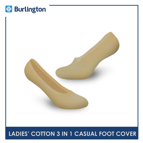 Burlington BLCFG9302 Ladies Cotton No Show Casual Socks 3 pairs in a pack (4782888124521)