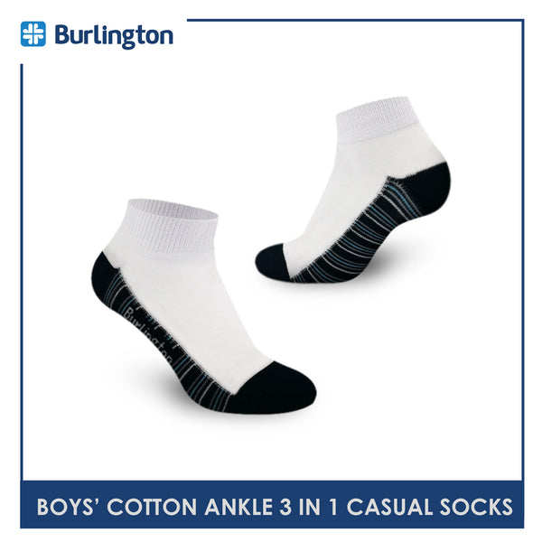 Burlington BBCKG59 Children's Cotton Ankle Casual Socks 3 pairs in a pack (4796262908009)
